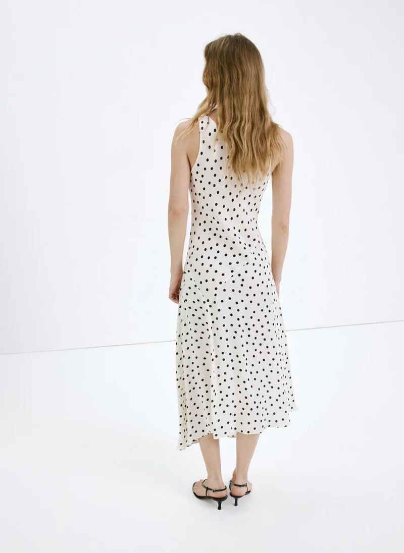 مانجو Polka Dot Midi Dress