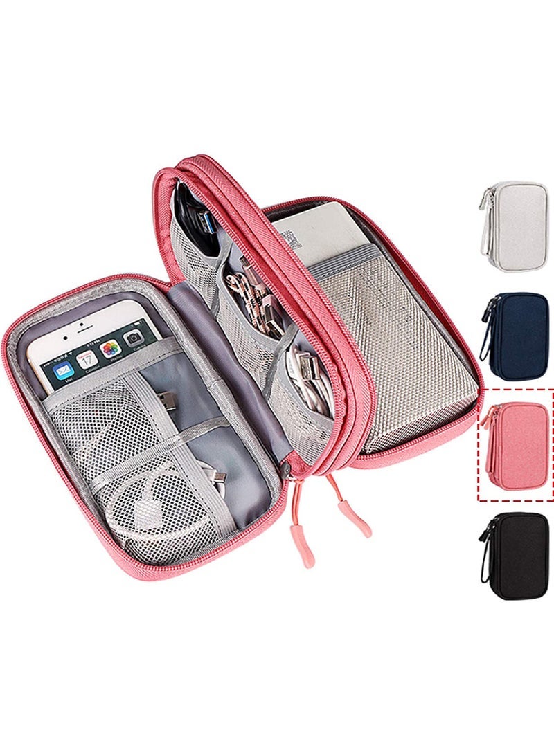 Captaintech Waterproof Electronic Organizer Travel Case - Compact Cable Management Bag for Power Banks, Chargers, USB Cables, Earphones, Mouse & Flash Drives - Image 1