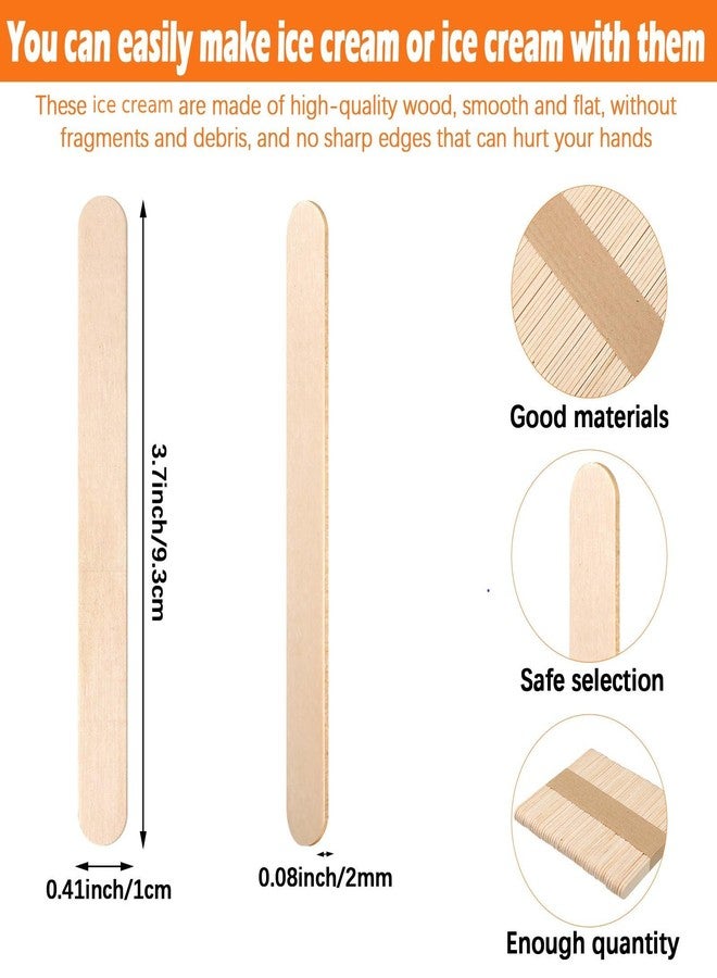 Tenare 100 Pieces DIY Ice Cream Bags Disposable Clear Ice Pop Plastic Bags and 100 Pieces Wooden Sticks and 100 Gold Metallic Twist Ties for DIY Making Supply - Image 3
