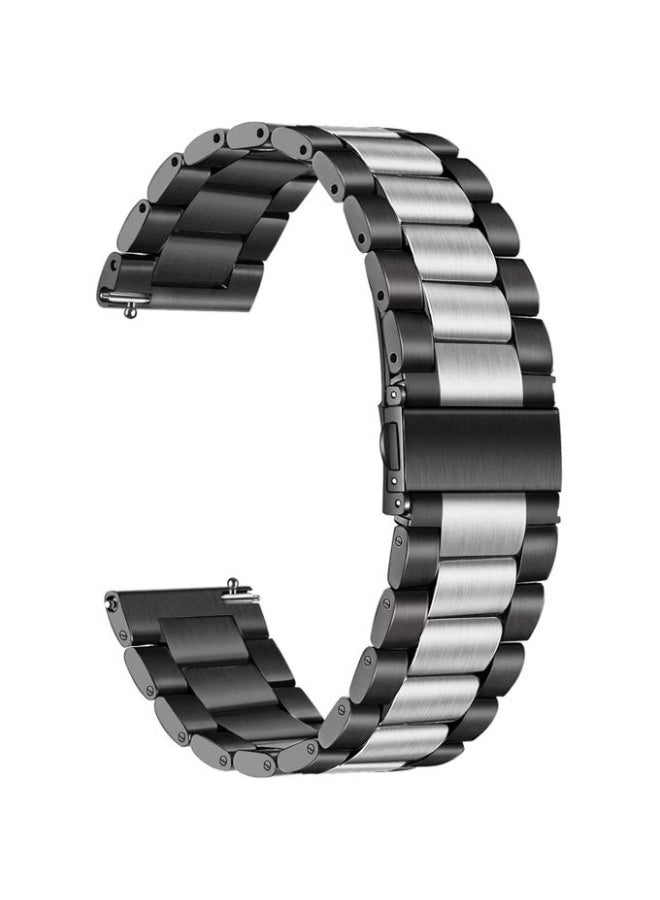 Stylish 22mm stainless steel metal band compatible with Huawei Watch GT2/GT2 PRO/GT Runner/GT3/GT3 Pro/GT4/GT4 Pro/GT1 (46mm) - black and silver - Image 1