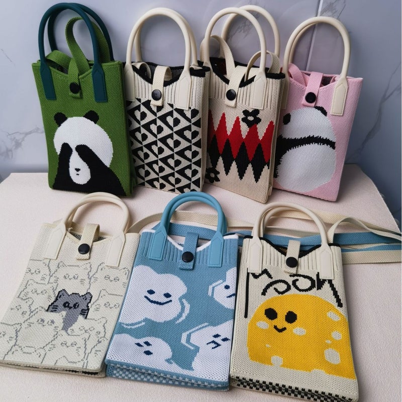 Niche Design Crossbody Mobile Phone Bag Portable Bag Knitted Mini Coin Dustproof Women'S Shoulder Mobile Phone Crossbody Bag - Image 1