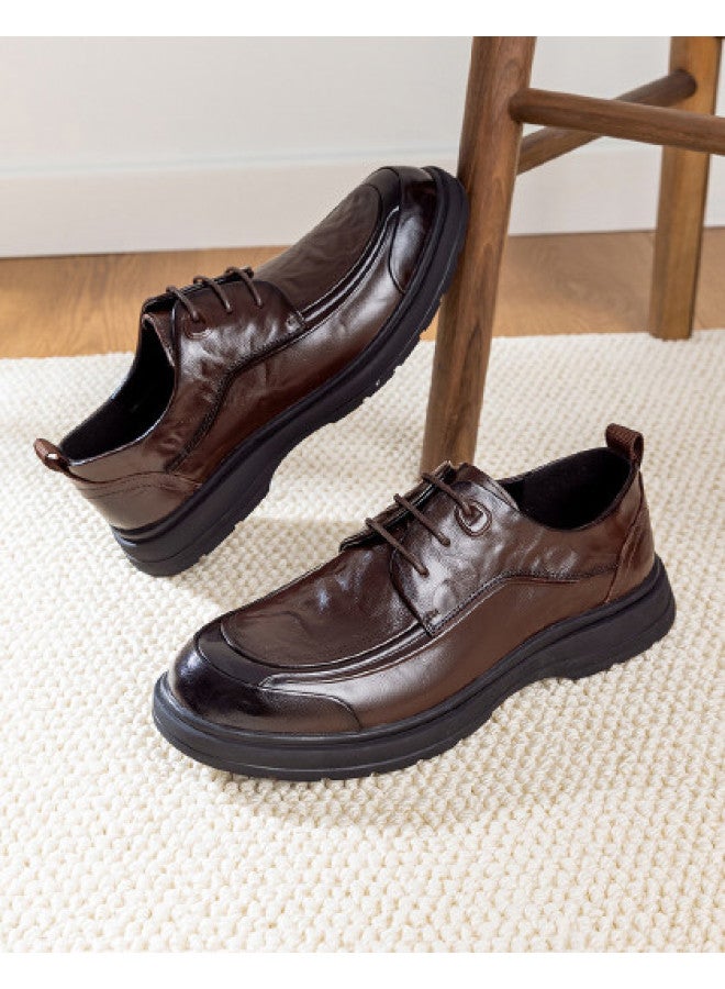 AOKANG Business Formal Leather Shoes Men's Shoes 2026 Spring New Office Commuting Genuine Leather Derby Shoes - Image 1