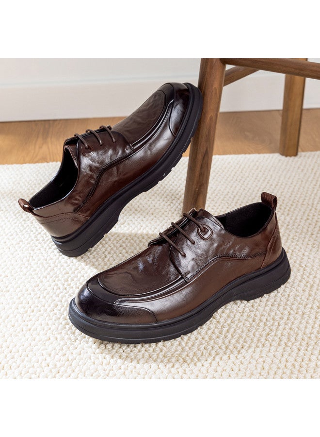 AOKANG Business Formal Leather Shoes Men's Shoes 2026 Spring New Office Commuting Genuine Leather Derby Shoes - Image 2