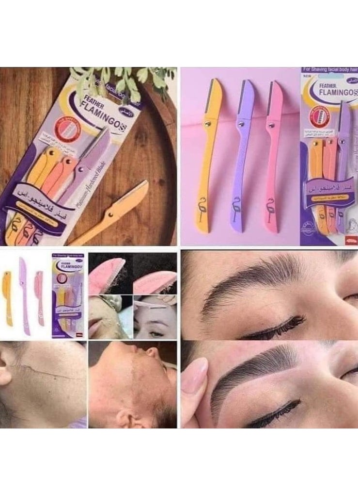 Feather The Brow Glow Professional Makeup Eyebrow Gel with Flamingo Blades for Facial Hair Removal  - Image 2