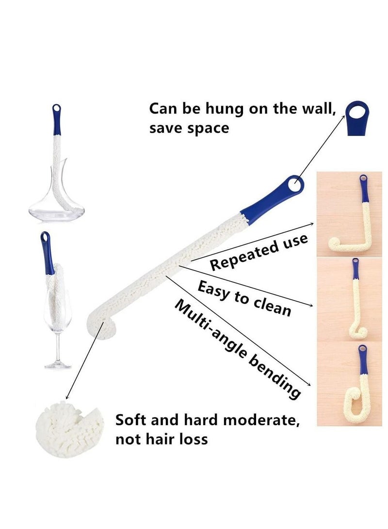 KASTWAVE Bottle Brush Cleaner, Bendable Long Water Bottles Cleaner Brushes with Long Handle, Flexible Bottle Washer Cup Scrubber & Round Bottle Scrub Brush Set, Bottle Cleaning Brush Set - Image 3