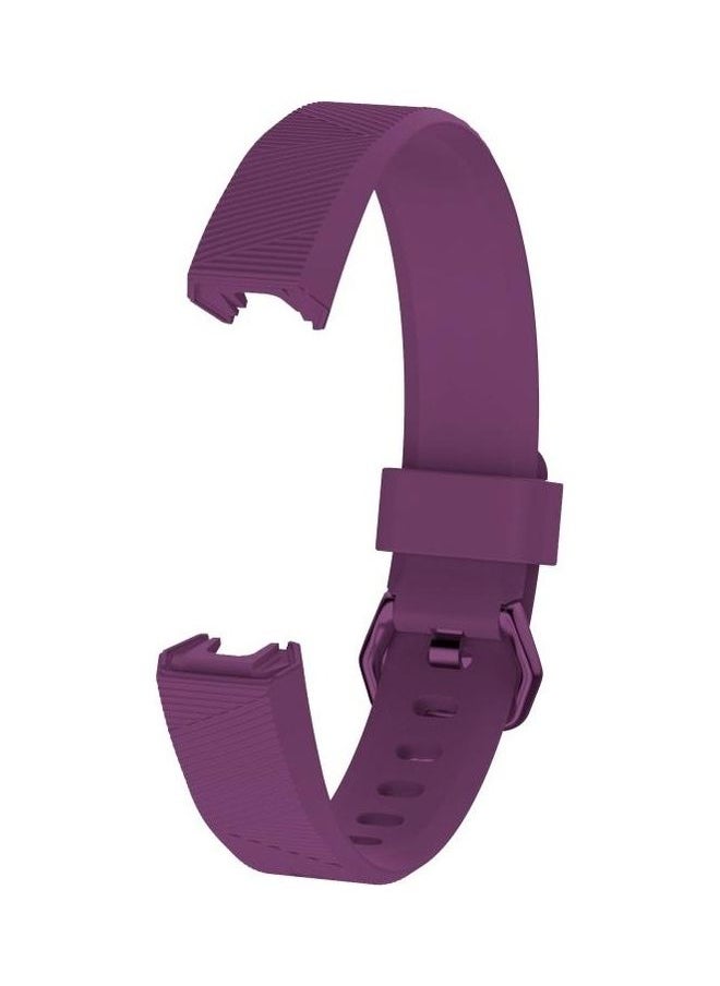 NIBEMINENT - Solid Color Silicone Wrist Strap For FITBIT Alta / HR Lilac Purple - Image 1
