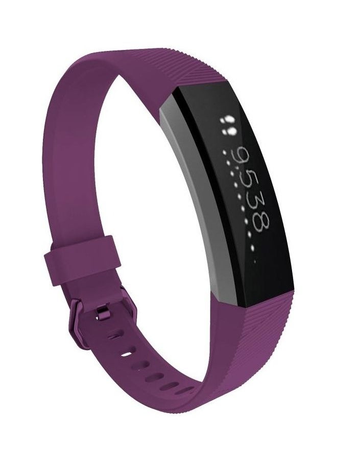 NIBEMINENT - Solid Color Silicone Wrist Strap For FITBIT Alta / HR Lilac Purple - Image 1