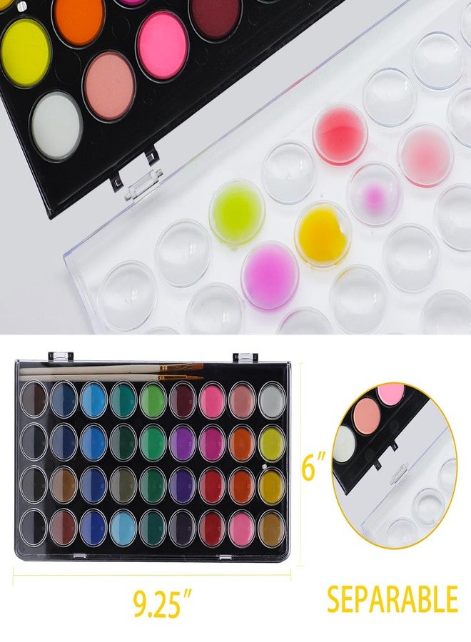 Artecho Watercolor Paint Set, 36 Pretty Color Cakes with 1 Water Brush Pen and 1 Classic Brush - Image 3