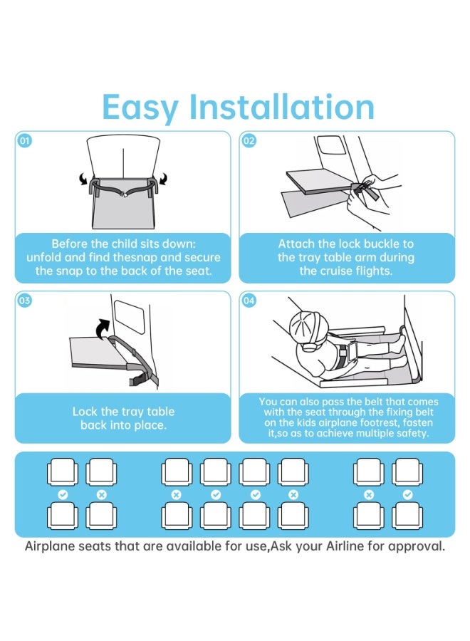 XiuWoo Toddler Airplane Bed Travel Bag 2 in 1, Portable Kids Plane Seat Extender, Baby Flight Essentials Footrest Flyaway Must Have for Infant, Carry On Duffel Bags for Women Gym Hospital Weekender - Image 3