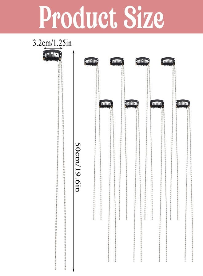 WJIAAA 8Pcs Rhinestone Hair Chain for Braids, Hair Jewelry Accessories - Image 4