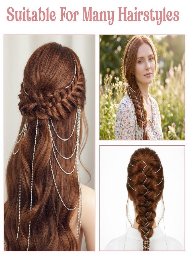 WJIAAA 8Pcs Rhinestone Hair Chain for Braids, Hair Jewelry Accessories - Image 3