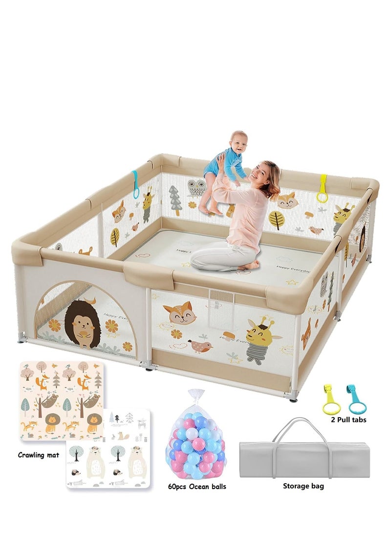 Family Paradise Baby Playpen - Baby and Toddler Fence 150 x 180cm Baby Fence Play Area Children's Playground Portable Children's Activity Centre Non-Slip Suction Cups and Soft Breathable(Without cushion) - pzsku/Z28EF9842B3973AE50844Z/45/_/1733993137/069bbe29-85c0-4bb9-88fa-a656579e6ed5