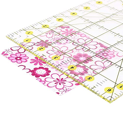 AUTOTOOLHOME Quilting Ruler Acrylic Quilters' Ruler for Easy Precision Cutting Fabric Paper, 6.5" x 12" for Quilting, Sewing & Crafts Template - Image 5
