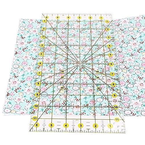 AUTOTOOLHOME Quilting Ruler Acrylic Quilters' Ruler for Easy Precision Cutting Fabric Paper, 6.5" x 12" for Quilting, Sewing & Crafts Template - Image 4