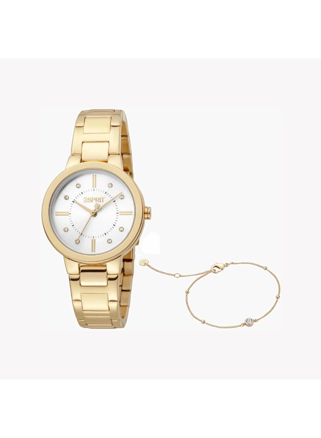 ESPRIT Watch for Women, Quartz Movement, Analog Display, Gold Stainless Steel Strap-ES1L246M0065 - Image 2