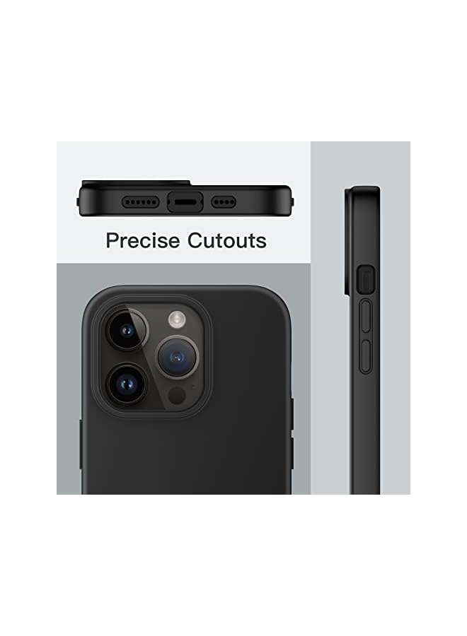 Jetech Silicone Case For Iphone 14 Pro Max 6.7-Inch, Silky-Soft Touch Full-Body Protective Phone Case, Shockproof Cover With Microfiber Lining (Black) - Image 4