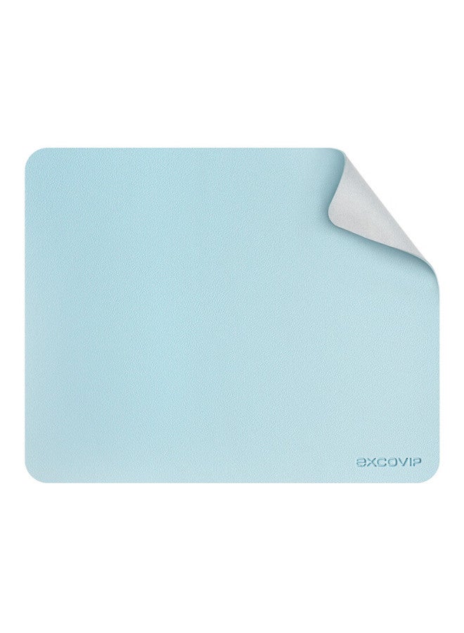 Exco Mouse Pad Small Size Leather Office Gaming Waterproof Leather Notebook Desktop Computer Portable Anti-slip Washable Mat Light Blue 0428 - Image 1
