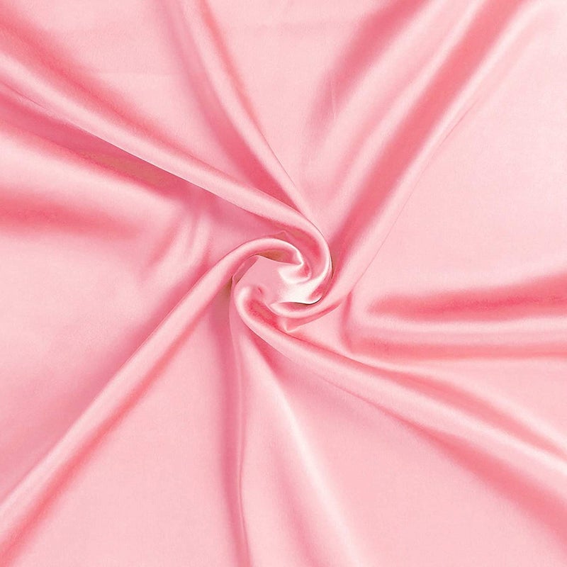 M Fabrics أقمشة M قماش ساتان حريري ناعم غير مخيط يستخدم لفستان وأغطية الوسائد وقماش مجعد مادة عادية حرير ولمعان عرض 44 2 متر أحمر - Image 3