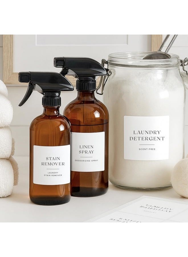 ThreeKin Collective Calla Collections Minimalist Laundry Room Labels - Waterproof Stickers for Spray Bottles and Detergent Dispensers, Cleaning Supplies Organizer - Image 2