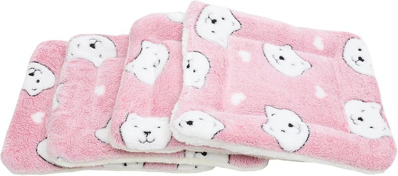 Housoutil 4 قطع بطاطين خنازير غينيا ناعمة حفرية نوم من الفرو الاصطناعي 37x30x4 سم للحيوانات الصغيرة - Image 2