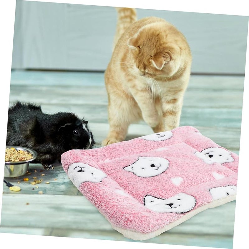 Housoutil 4 قطع بطاطين خنازير غينيا ناعمة حفرية نوم من الفرو الاصطناعي 37x30x4 سم للحيوانات الصغيرة - Image 4