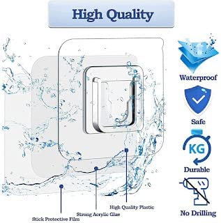 Self Adhesive Waterproof Magic Male Female Wall Sticker Hook Clothing Hanging Towel Hanger for Kitchen Bathroom Utensil Hook Holder Wall Hooks Transparent 5 Pair - Image 5