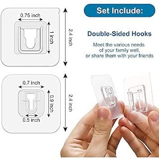 Self Adhesive Waterproof Magic Male Female Wall Sticker Hook Clothing Hanging Towel Hanger for Kitchen Bathroom Utensil Hook Holder Wall Hooks Transparent 5 Pair - Image 3