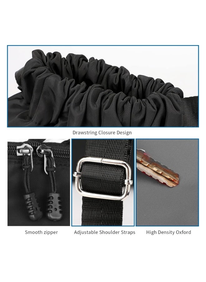 Drawstring Backpack Water Resistant String Bag Gym Sports with Shoe Compartment Side Mesh Pockets for Women Men - Image 3