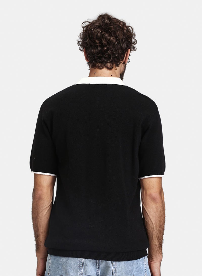 RAVIN Men Zipped Polo Shirt with Classic Collar - Image 2