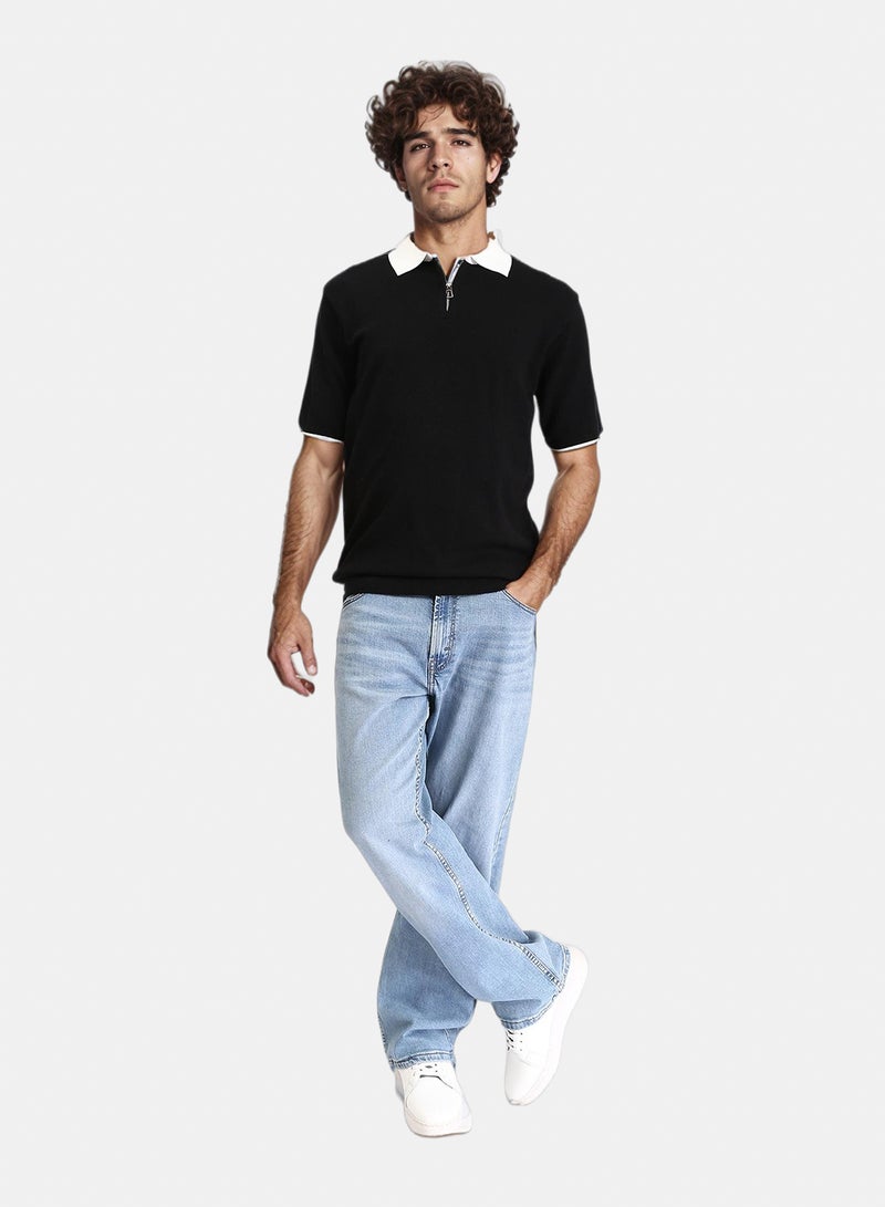 RAVIN Men Zipped Polo Shirt with Classic Collar - Image 4