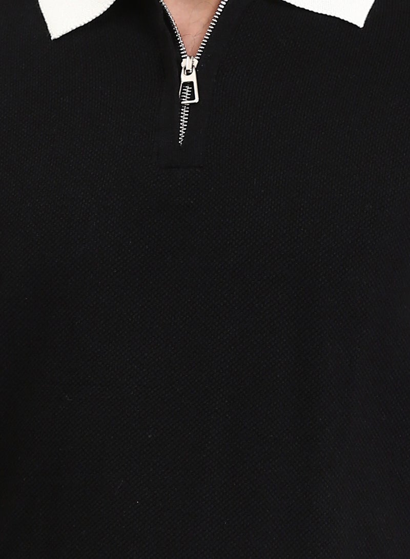 RAVIN Men Zipped Polo Shirt with Classic Collar - Image 3
