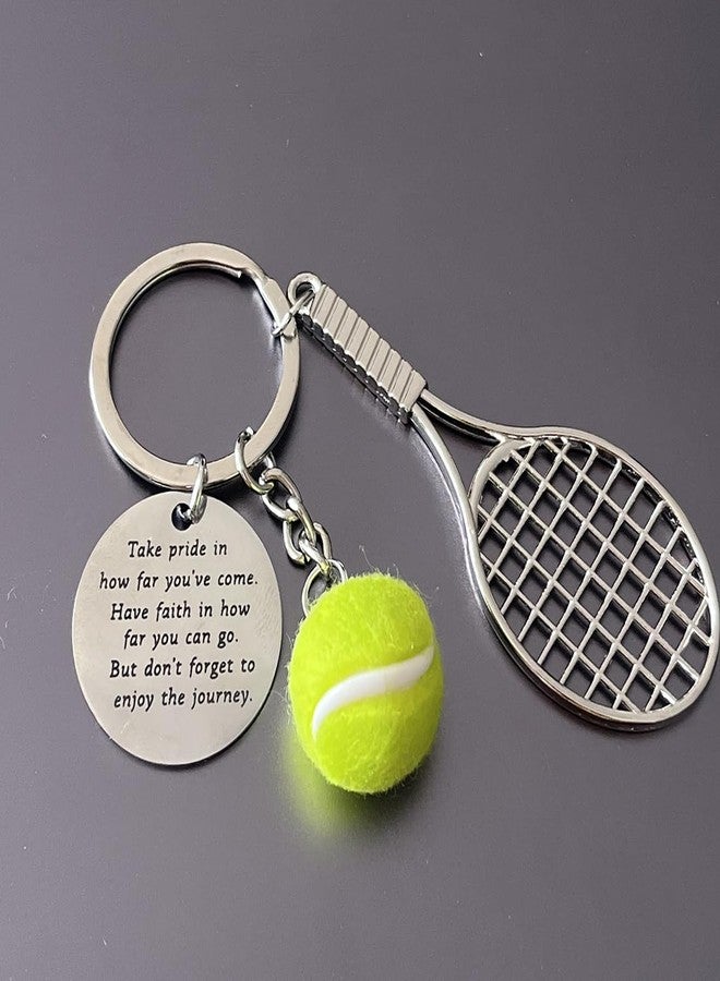 AMOBESTER Inspiration Tennis Keychain Gifts for Tennis Players Mini Tennis Racket with Ball Keychain for Tennis Lover - Image 3