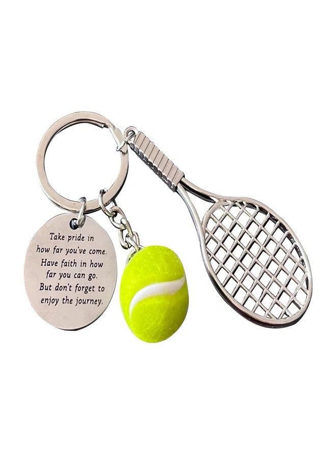 AMOBESTER Inspiration Tennis Keychain Gifts for Tennis Players Mini Tennis Racket with Ball Keychain for Tennis Lover - Image 2