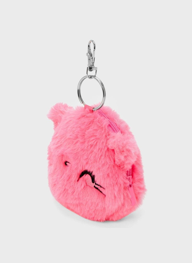 Claires Pink Kitty Keychain 