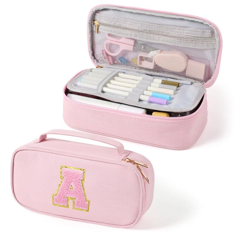 YOOLIFE Pencil Case for Girls Kids, Easter Gifts for Kids Girls Pink Pencil Pouch Cute Pen Case, Birthday Gifts for 3 4 5 6 7 8 9 10 11 12 13 Year Old Girl Kid Daughter, A (Pink) - Image 1