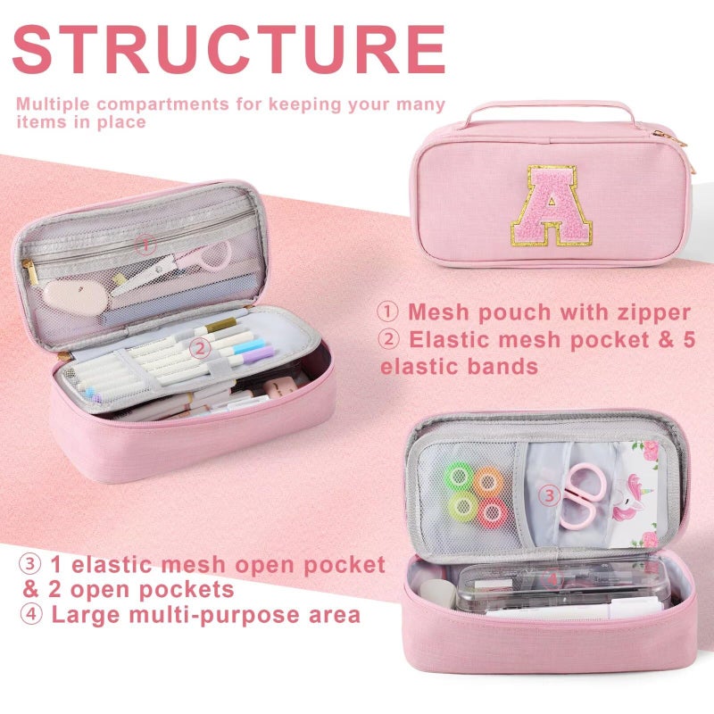 YOOLIFE Pencil Case for Girls Kids, Easter Gifts for Kids Girls Pink Pencil Pouch Cute Pen Case, Birthday Gifts for 3 4 5 6 7 8 9 10 11 12 13 Year Old Girl Kid Daughter, A (Pink) - Image 5