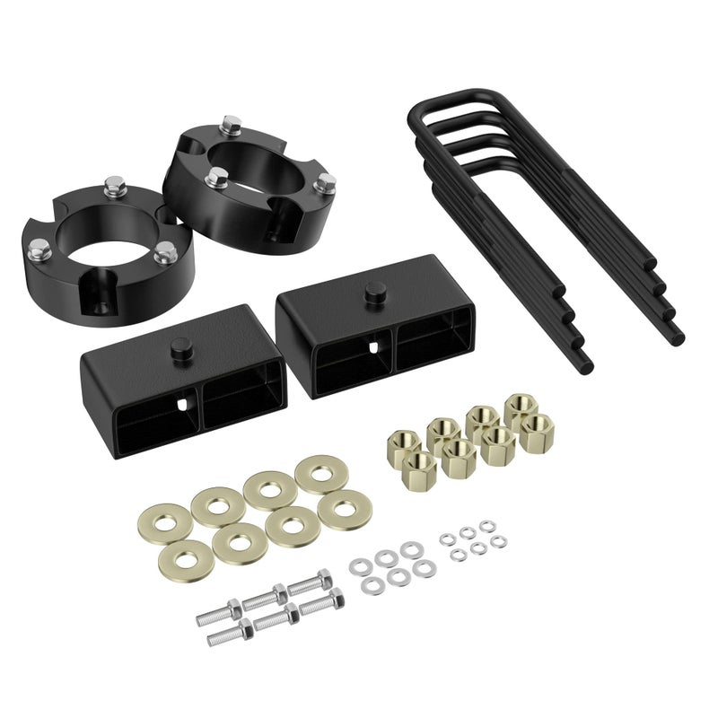 3F 2R Leveling Lift Kit for 20052023 Tacoma 3 Front Strut Spacers and 2 Rear Black Leveling Lift Block Kit Extended Square UBolts 32 Height for 20052023 Tacoma 2WD4WD