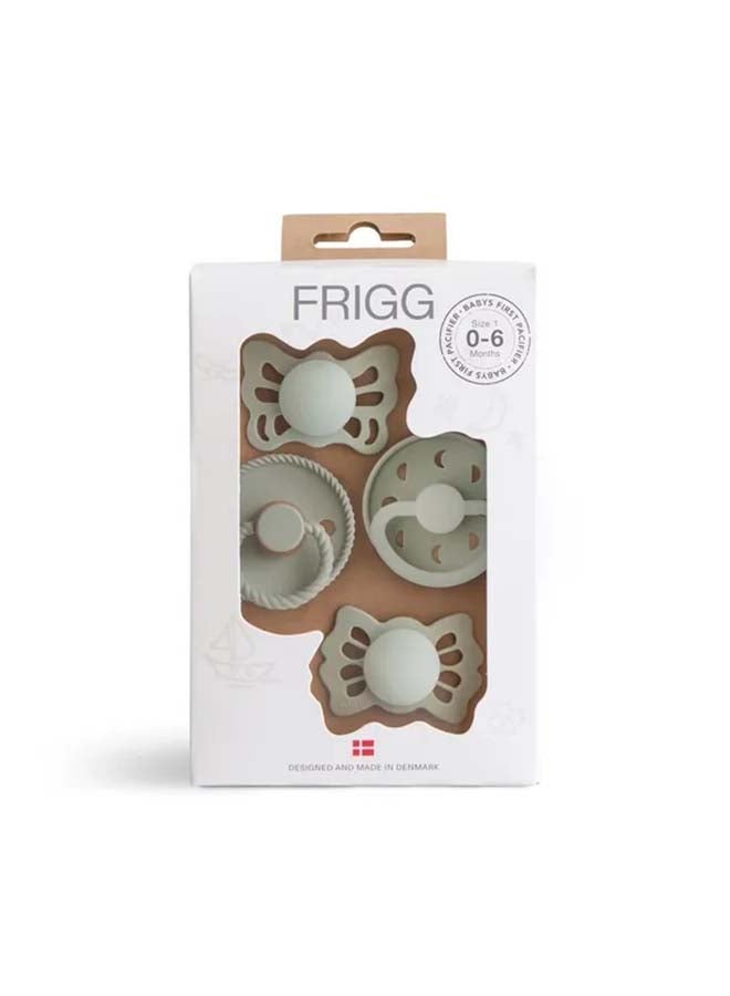 FRIGG Baby's First Pacifier 4-pack - Moonlight Sailing - Sage  0-6M - Size 1 - Image 1