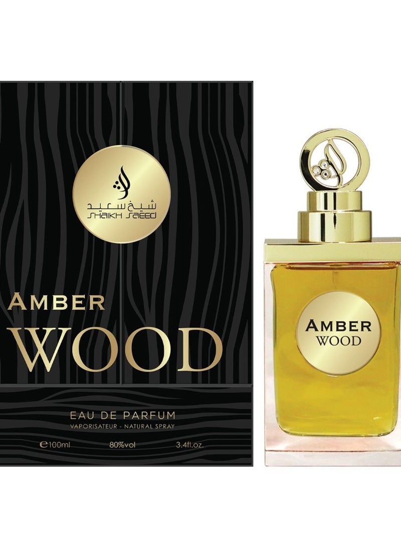 SHAIKH SAEED Amber Wood Unisex Perfume for Men and Women | Luxurious Fragrance with Aromatic, Juniper, Saffron, Lavender, Amber, Sandalwood, | Oud Smoky, and White Musk Notes - 100ml Bottle - Image 2