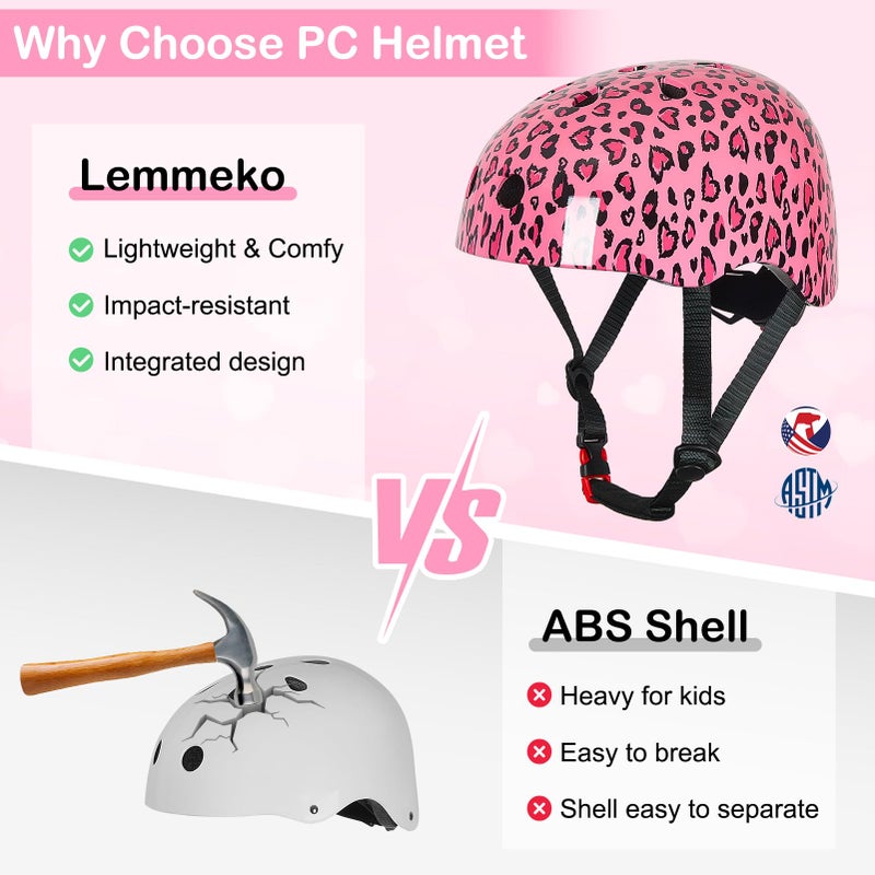 Lemmeko Kids Bike Helmet for Girls 3-5/5-8/8-14, Adjustable Helmet with DIY Cat Ears, Cute Toddler Youth Helmets for Skateboard Scooter Cycling Roller Skating - Image 3