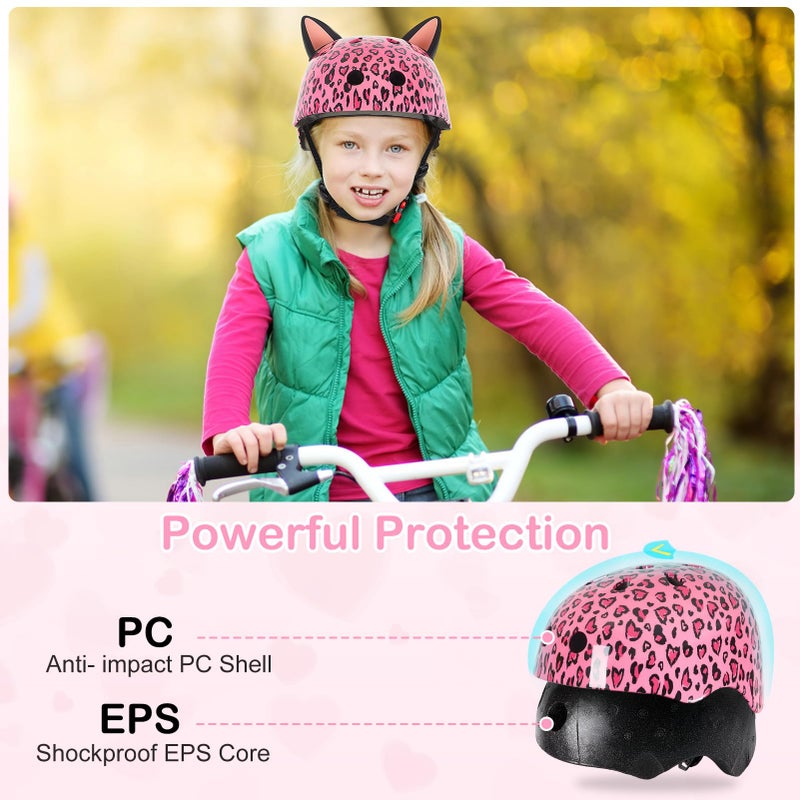 Lemmeko Kids Bike Helmet for Girls 3-5/5-8/8-14, Adjustable Helmet with DIY Cat Ears, Cute Toddler Youth Helmets for Skateboard Scooter Cycling Roller Skating - Image 2