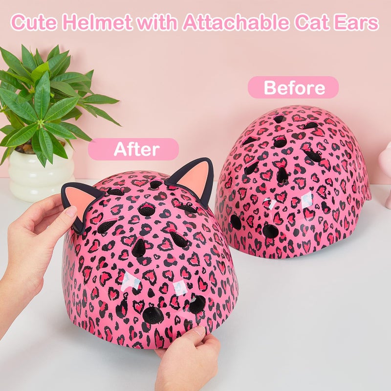 Lemmeko Kids Bike Helmet for Girls 3-5/5-8/8-14, Adjustable Helmet with DIY Cat Ears, Cute Toddler Youth Helmets for Skateboard Scooter Cycling Roller Skating - Image 5