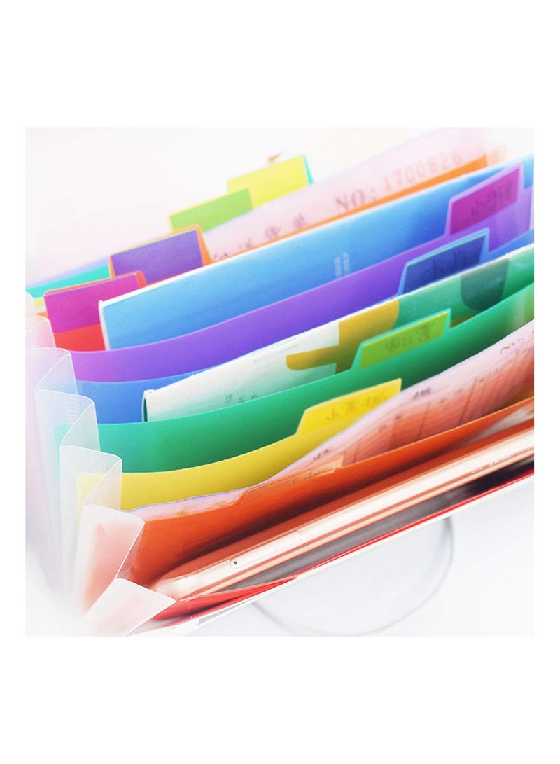 GGOOT A6 Mini 13 Pockets Portable Storage Clip With Buckle Expanding File Folder Rainbow Document Organiser Multicolor Wallet Case  - Image 4
