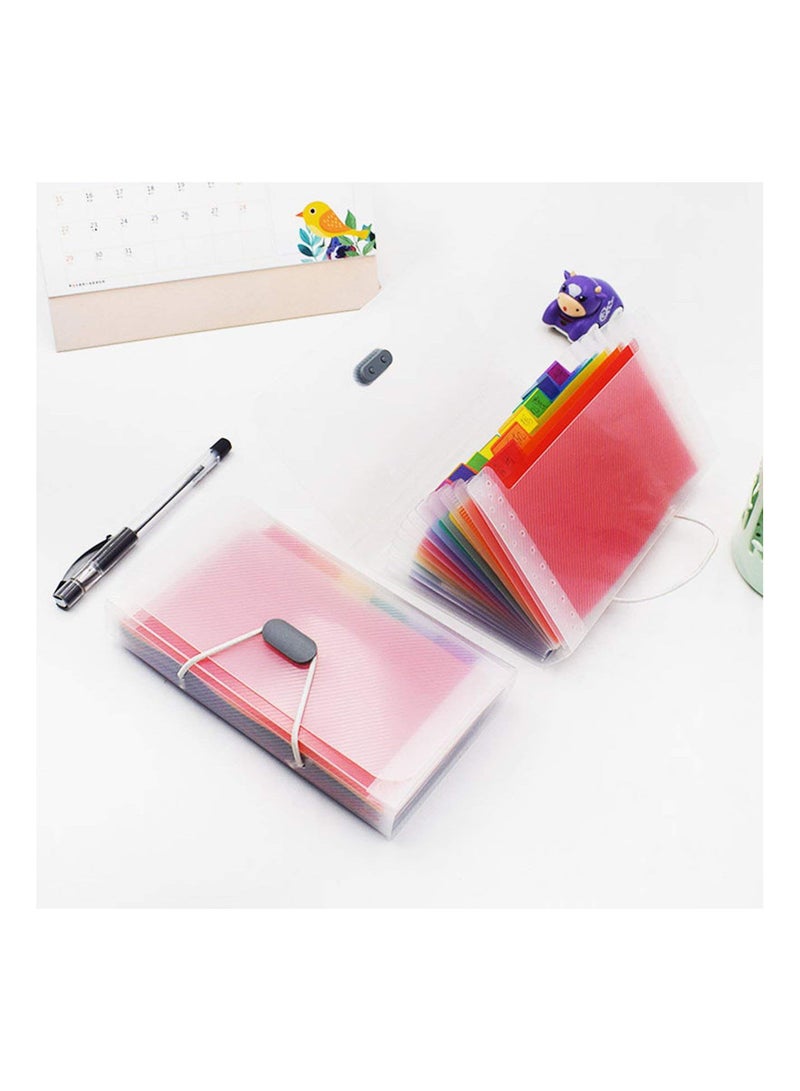 GGOOT A6 Mini 13 Pockets Portable Storage Clip With Buckle Expanding File Folder Rainbow Document Organiser Multicolor Wallet Case  - Image 2
