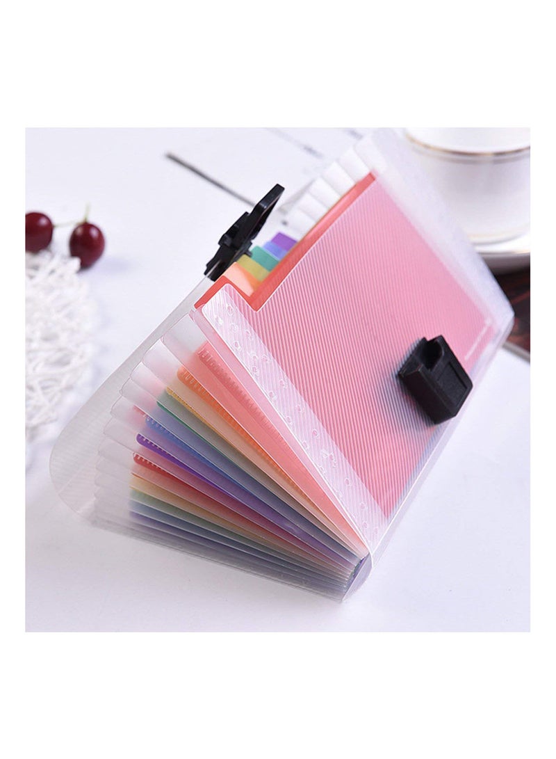 GGOOT A6 Mini 13 Pockets Portable Storage Clip With Buckle Expanding File Folder Rainbow Document Organiser Multicolor Wallet Case  - Image 3