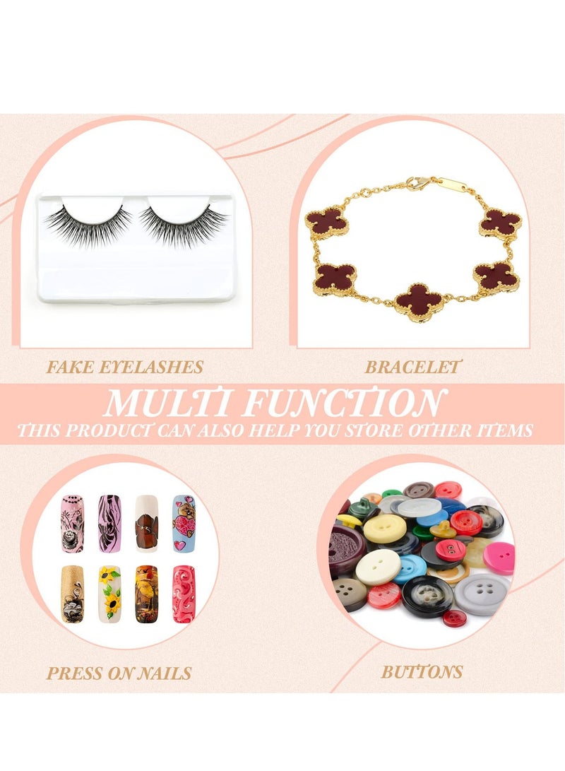 Excefore Press on Nail Storage Box, 15 Pcs Acrylic Transparent Nail Art Display Stand  Organizer with 30 Pcs Adhesive Double Sided Tape for Nail Salon Home - Image 2