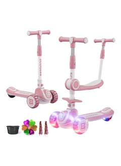 YelaJoy 3-in-1 Kick Scooters for Kids, 4 Adjustable Height Removable Seat,PU LED Wheels, 3 Wheel Scooter for Kids for Girls & Boys Outdoor Learn, Advanced Scooter Features Everything You Love  - Image 1