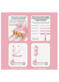 YelaJoy 3-in-1 Kick Scooters for Kids, 4 Adjustable Height Removable Seat,PU LED Wheels, 3 Wheel Scooter for Kids for Girls & Boys Outdoor Learn, Advanced Scooter Features Everything You Love  - Image 4
