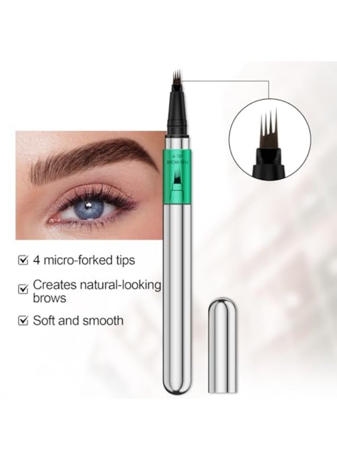 Apooliy Microblading Eyebrow PenWaterproof Brow Pen Micro 4 PointEyebrow Makeup Pencil for Women to Effortlessly Create Hair Like Natural BrowsLong Lasting Smudgeproof - Image 3