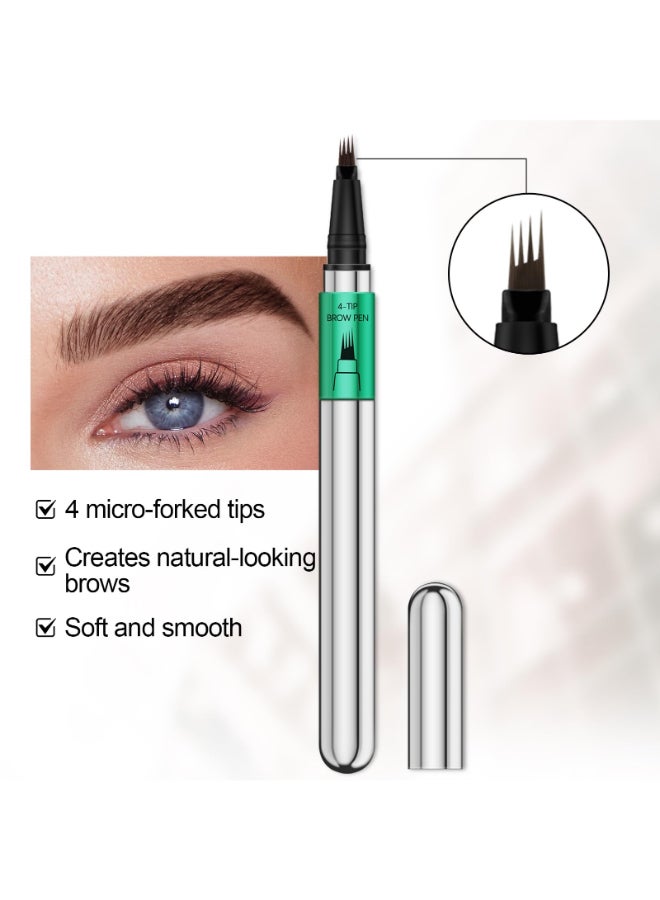 Apooliy Microblading Eyebrow PenWaterproof Brow Pen Micro 4 PointEyebrow Makeup Pencil for Women to Effortlessly Create Hair Like Natural BrowsLong Lasting Smudgeproof - Image 4